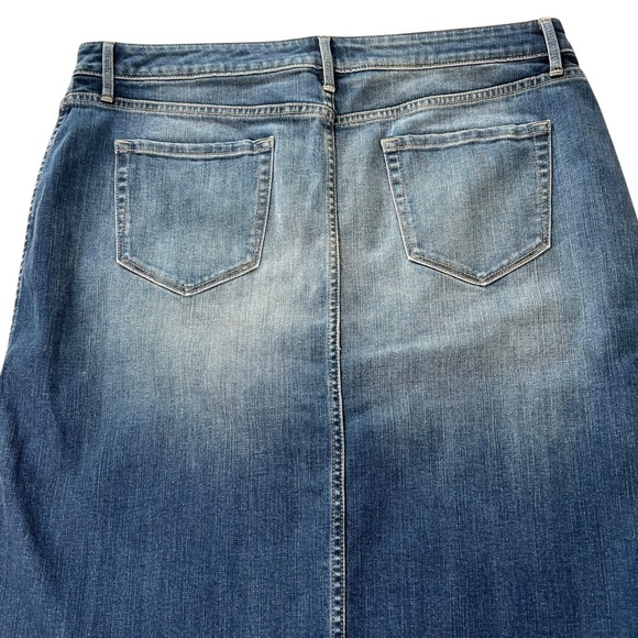 Hinge Denim Skirt XL Front Pockets Knee Length Blue Jean Casual Boho Chic NWT - Picture 11 of 12